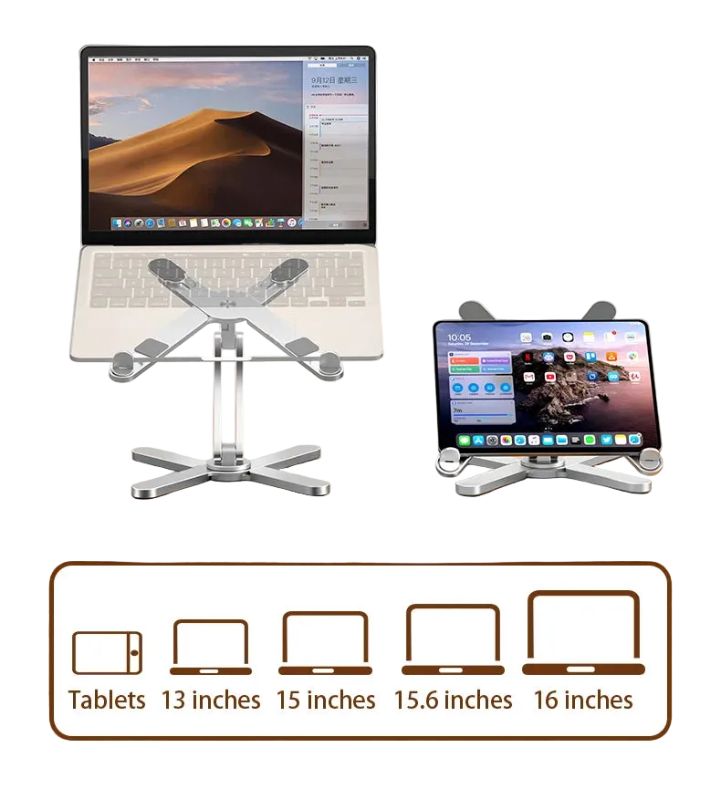 Support ordinateur portable ergonomique réglable – Rotation 360°